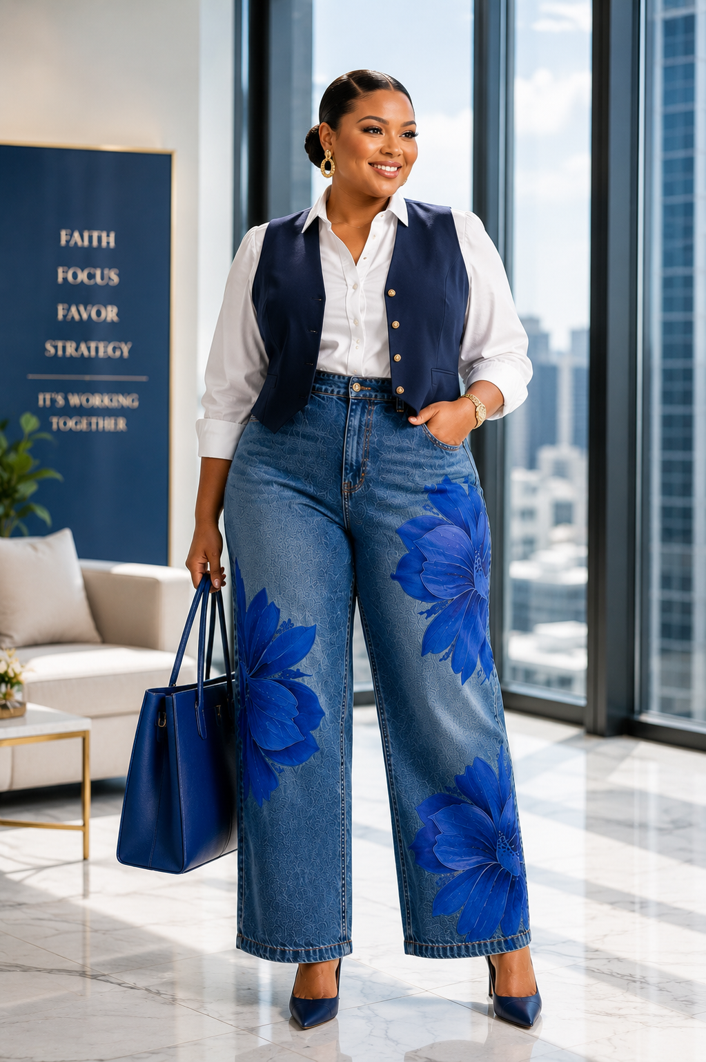 Bloom In Grace Denim Pants