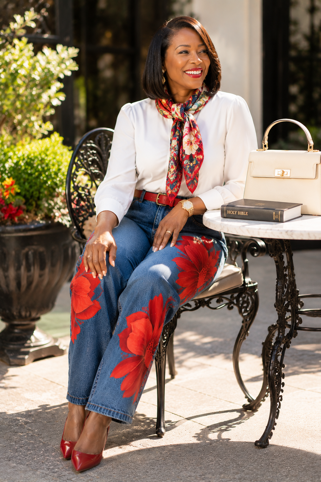 Bloom In Grace Denim Pants