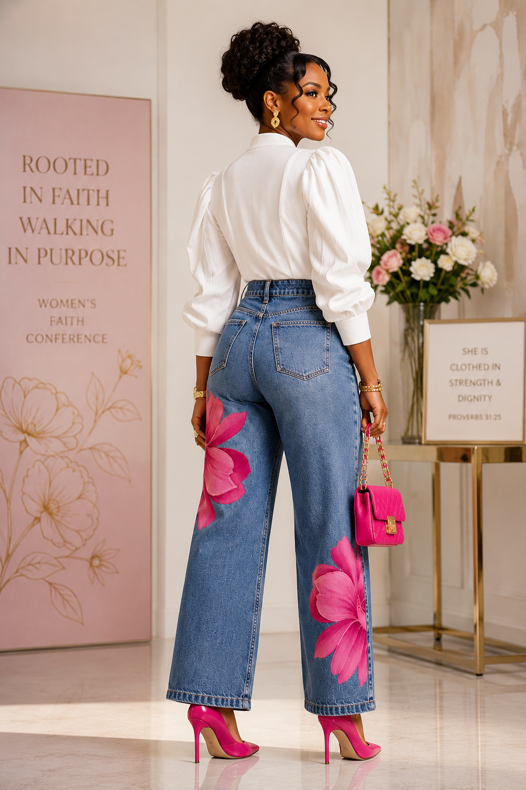 Bloom In Grace Denim Pants