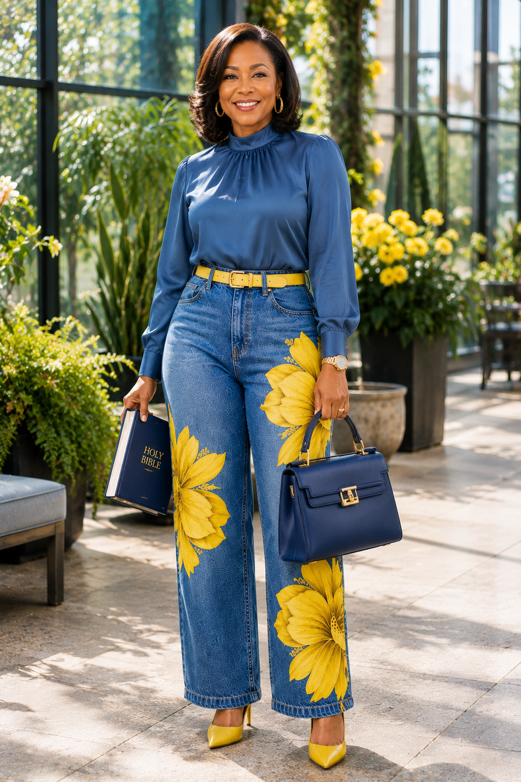 Bloom In Grace Denim Pants