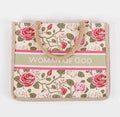 Woman of God" Vintage Floral Tapestry Tote Bag